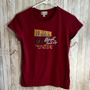 🐺 Midnight Truck Stop Women's Red T-Shirt